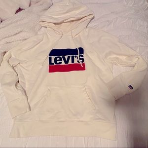 LEVI’S graphic sports logo hoodie in cream